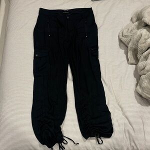 Urban Outfitters Black Cropped Cargo Drawstring Pants